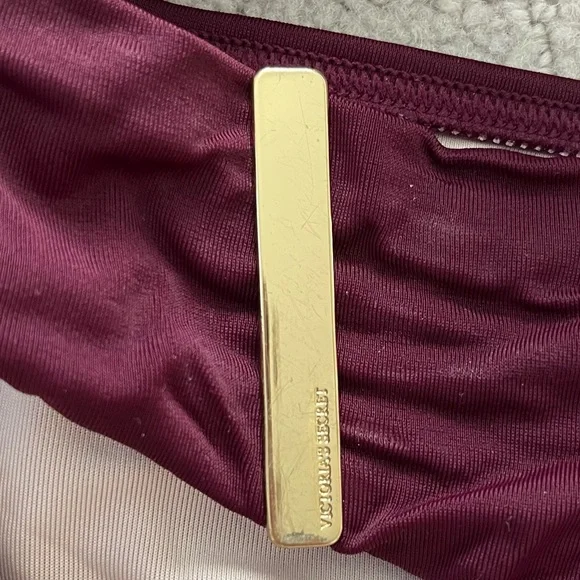 Victoria's Secret Dark Purple bikini set with gold clasps - Picture 4 of 7